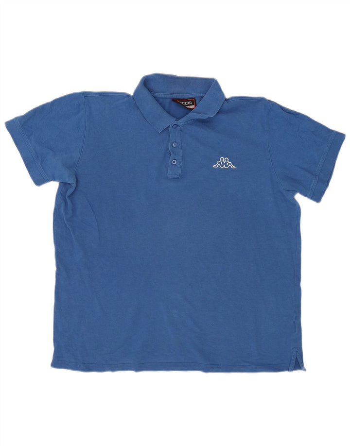 Polo Kappa Uomo Large Blu In Cotone