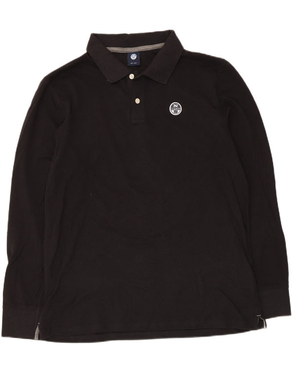 Polo a maniche lunghe da uomo North Sails XL in cotone nero