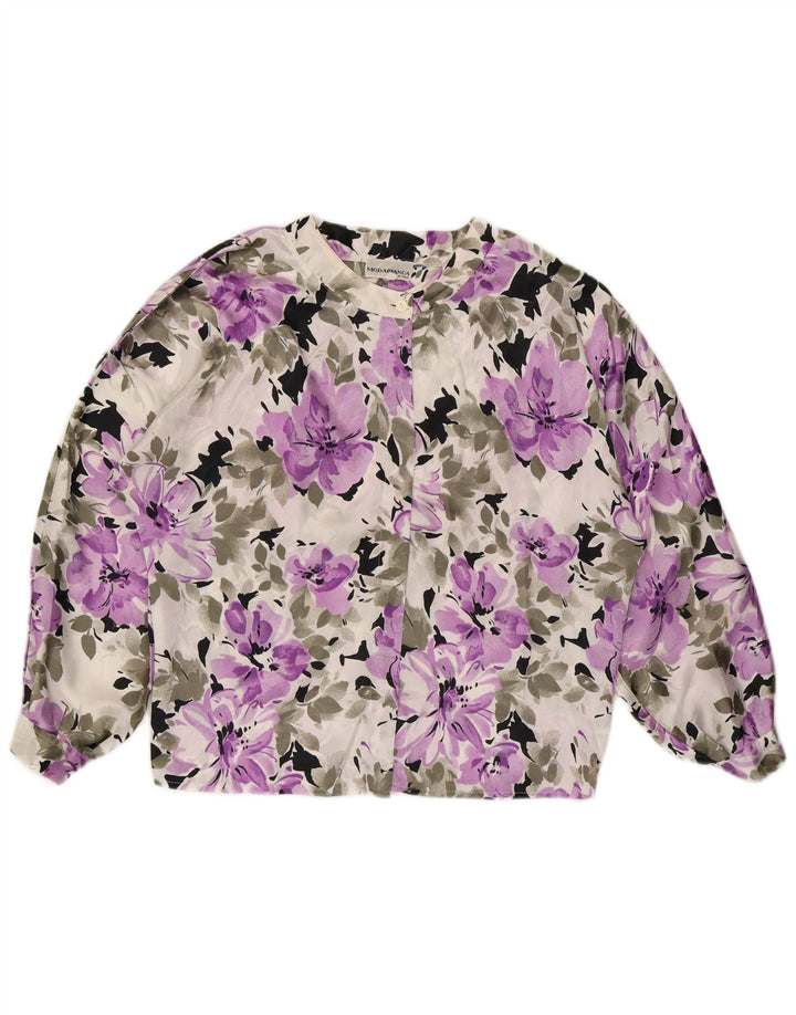 VINTAGE Womens Shirt Blouse IT 44 Medium Multicoloured Floral