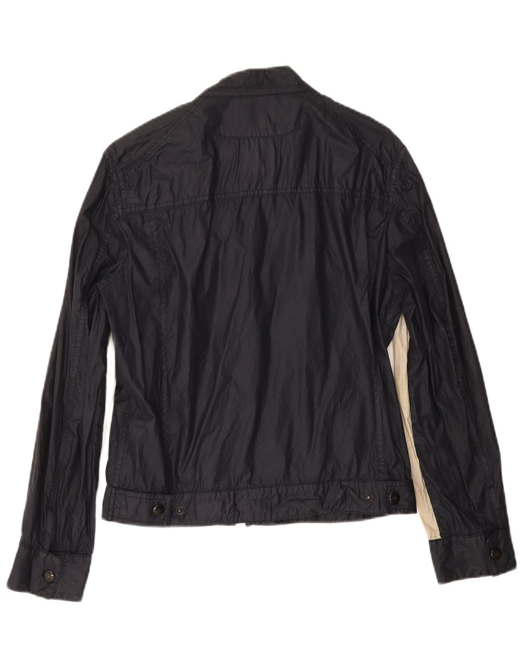 FAY Womens Oversized Utility Jacket UK 10 Small Navy Blue Colourblock