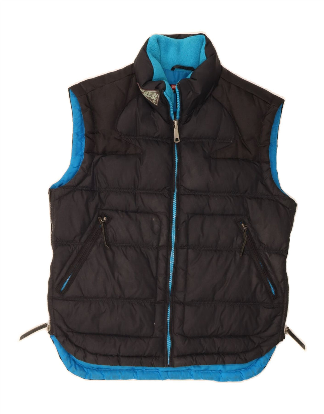 DIESEL Womens Padded Gilet UK 16 Large Black Nylon Vintage Diesel and Second-Hand Diesel from Messina Hembry 