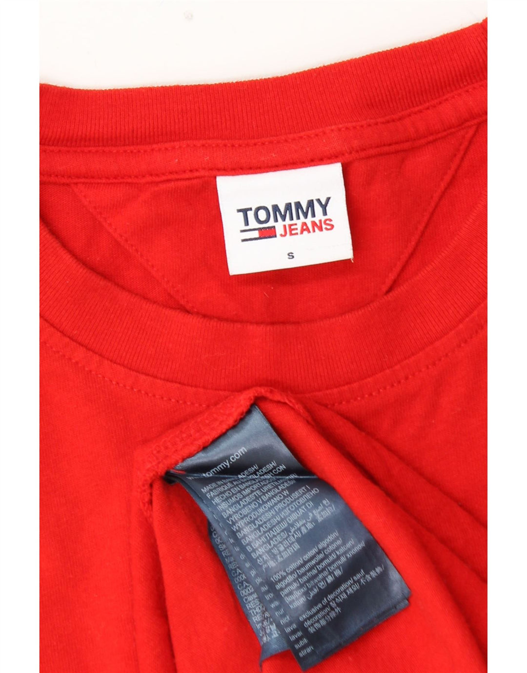 TOMMY HILFIGER T-shirt grafica da uomo Top piccola in cotone rosso