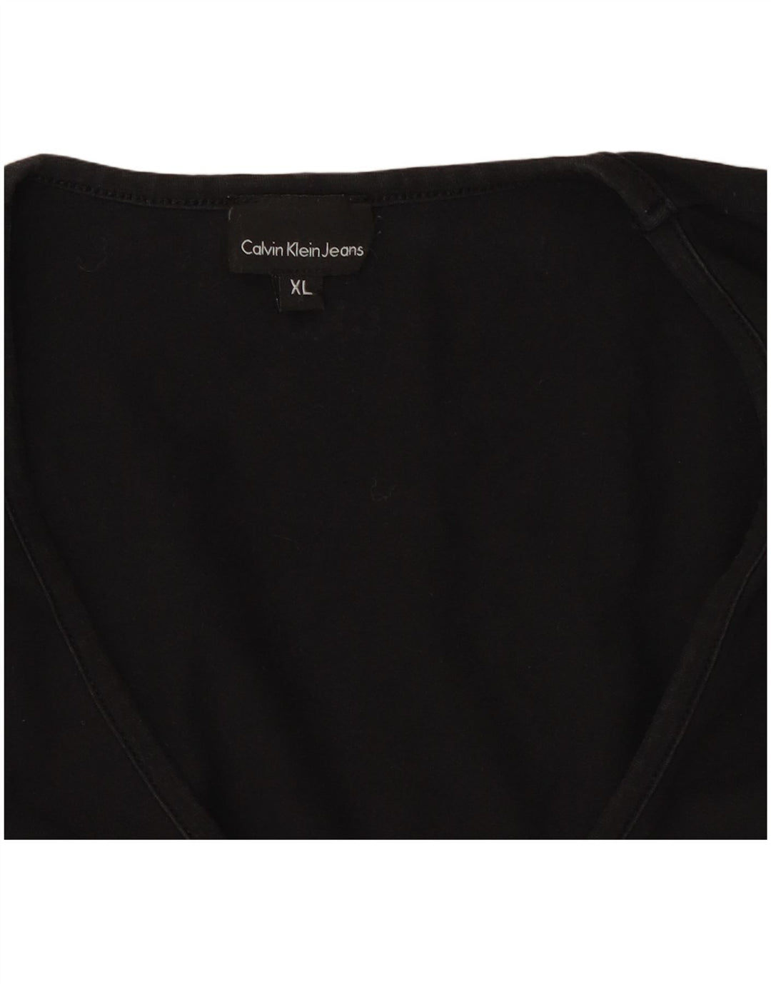 CALVIN KLEIN JEANS Top da donna a maniche lunghe UK 18 XL Nero