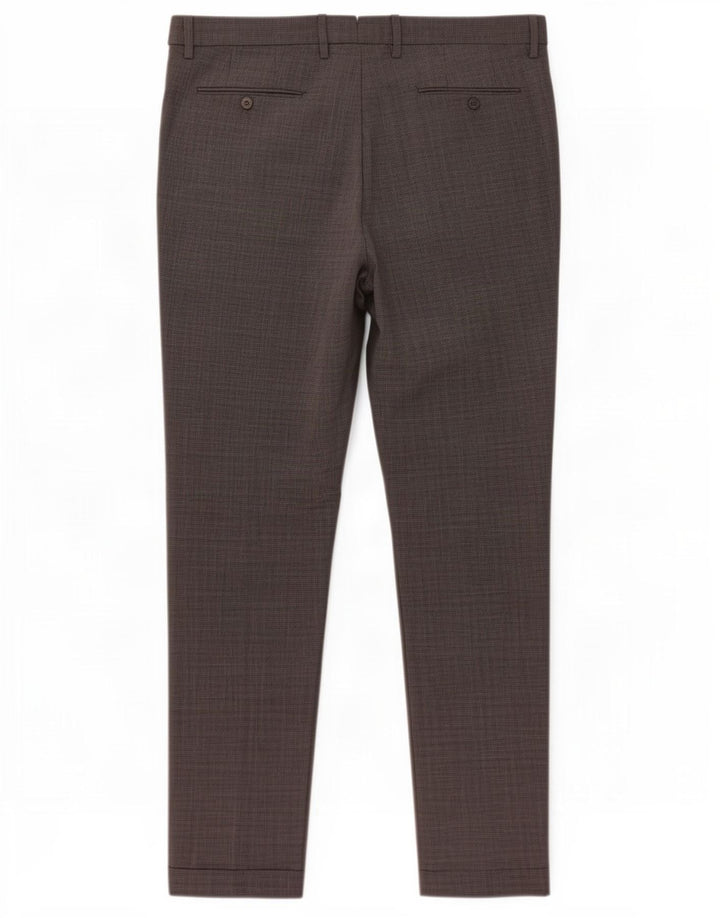 Pantaloni da abito slim da uomo Massimo Dutti EU 46 XL W36 L33 Pied de poule grigio