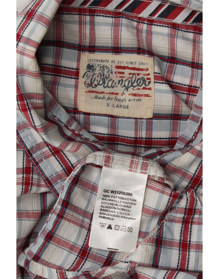 Camicia a maniche corte da uomo Wrangler XL in cotone scozzese multicolore