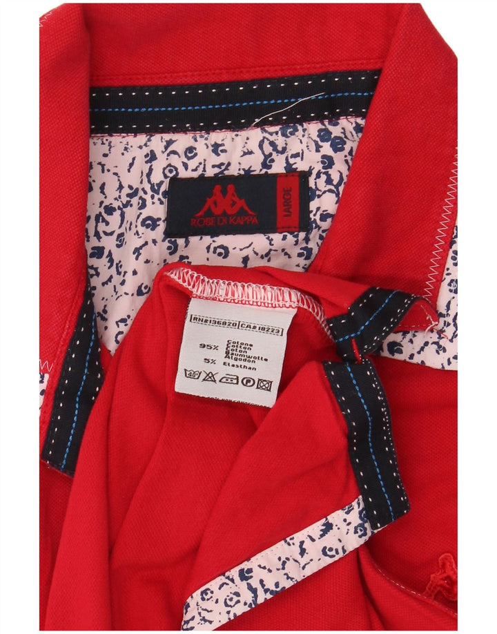 Polo Kappa da donna UK 14 grande rossa in cotone