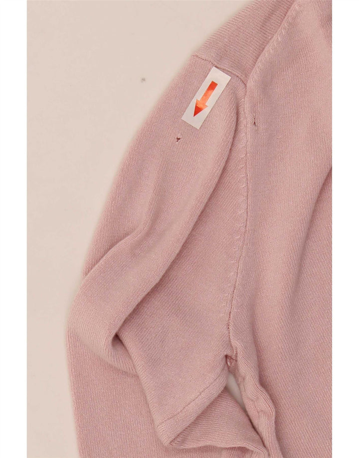 Maglione maglione collo alto da donna Zara UK 10 piccolo rosa viscosa