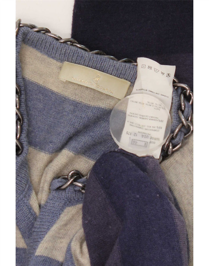Roberta Scarpa Maglia Cardigan Donna IT 46 Large Blu Navy a Righe