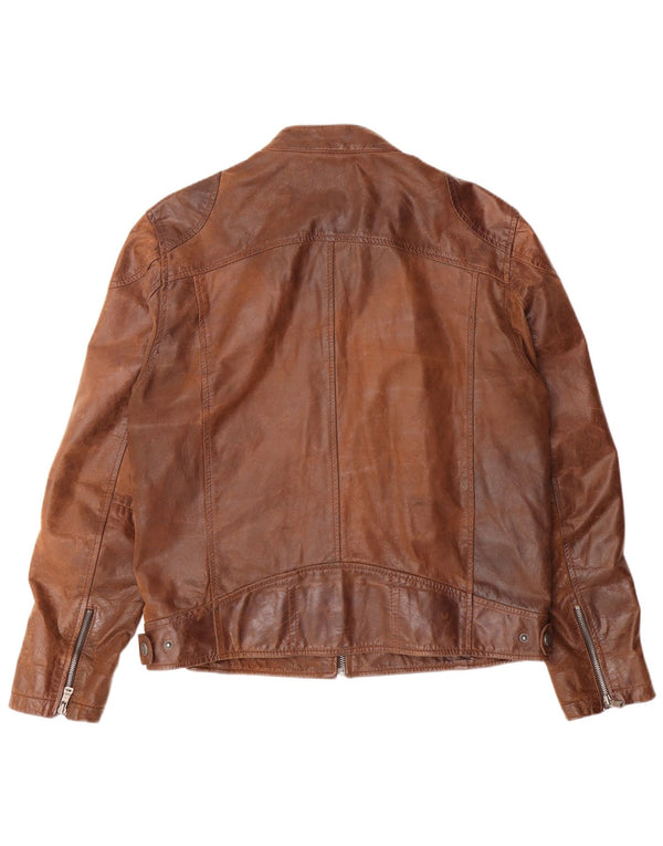 Giacca in pelle slim da uomo GIPSY UK 42 XL in pelle marrone