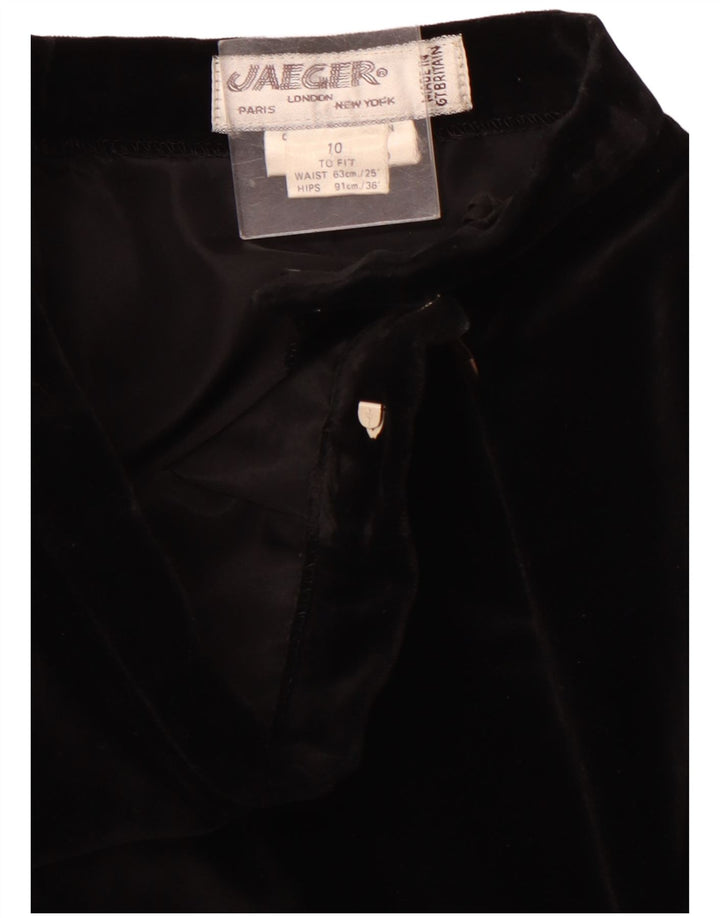 Gonna lunga JAEGER da donna a vita alta UK 10 piccola W24 cotone nero