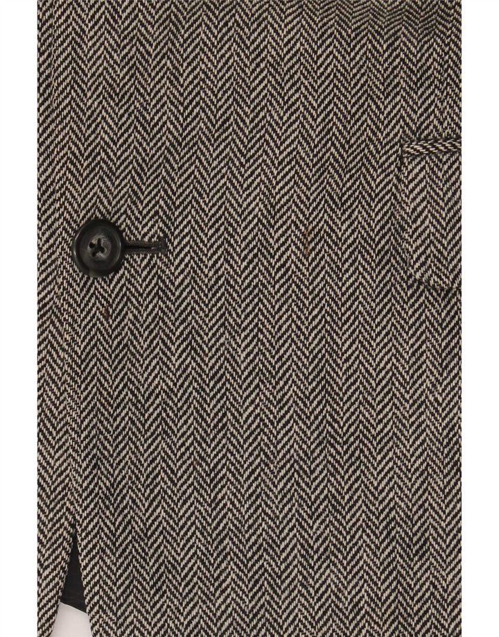 Giacca blazer a 2 bottoni Marks & Spencer da uomo UK 42 grande spina di pesce grigia