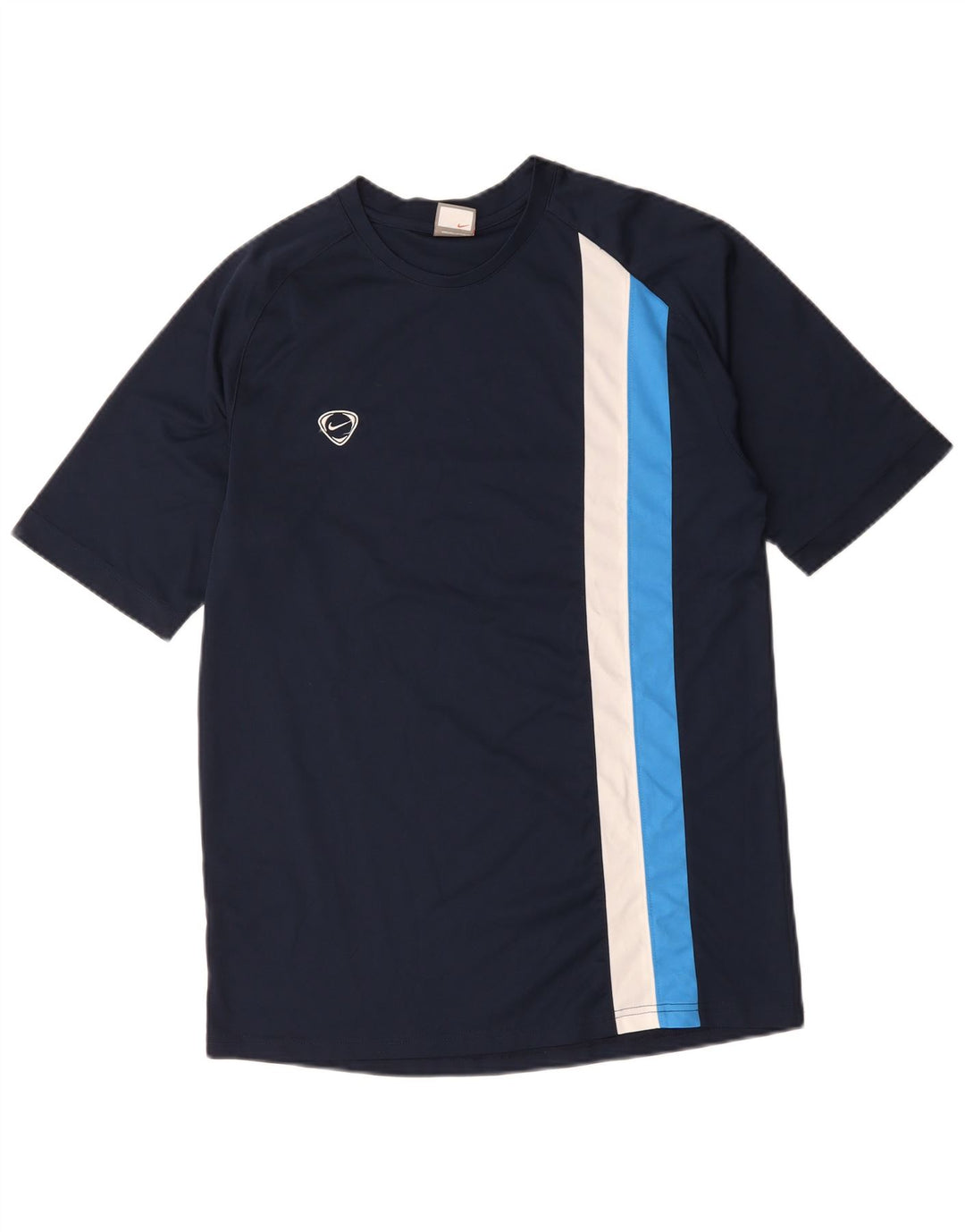 T-shirt da uomo NIKE Top medio in poliestere color block blu navy