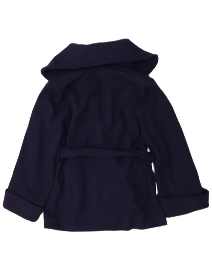 Soprabito corto oversize da donna Topshop UK 8 piccolo in lana blu navy