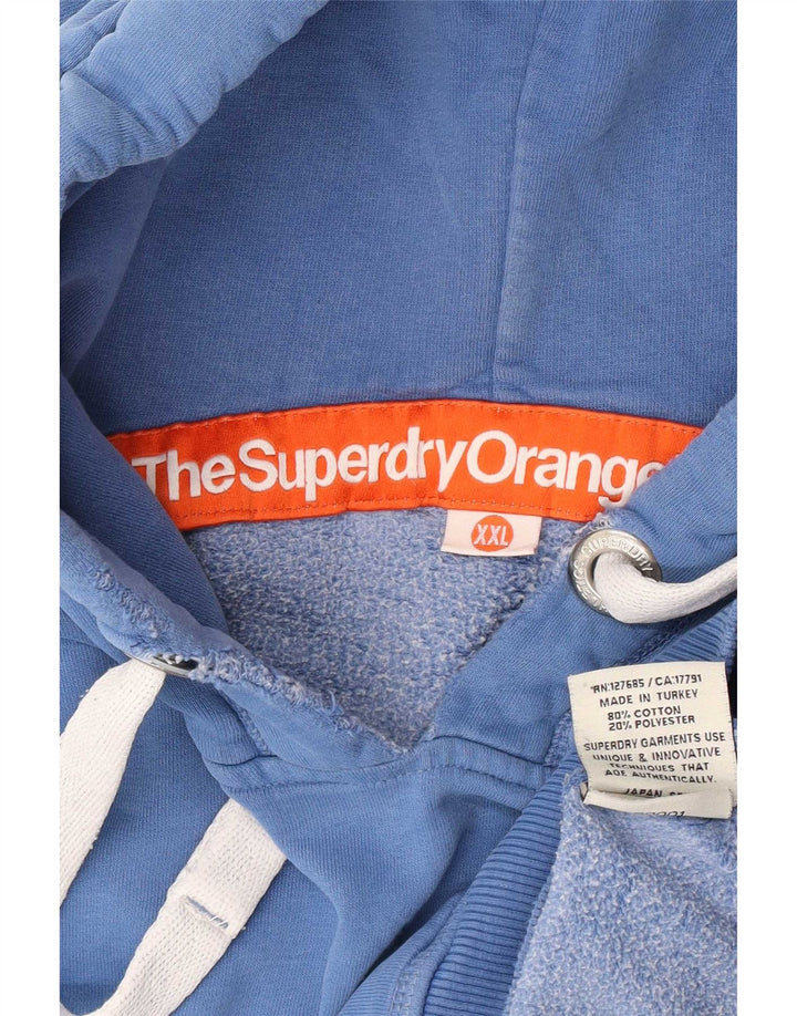 Felpa con cappuccio da uomo Superdry 2XL in cotone blu
