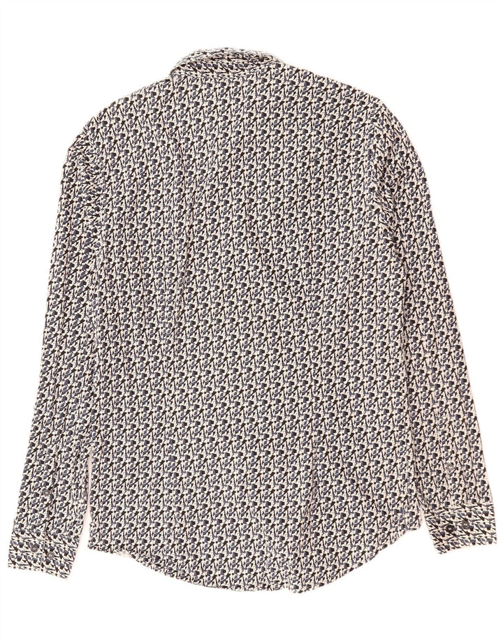 CALVIN KLEIN JEANS Camicia slim fit da uomo in cotone geometrico nero medio