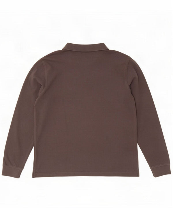 Polo da uomo a maniche lunghe Benetton XL in cotone grigio