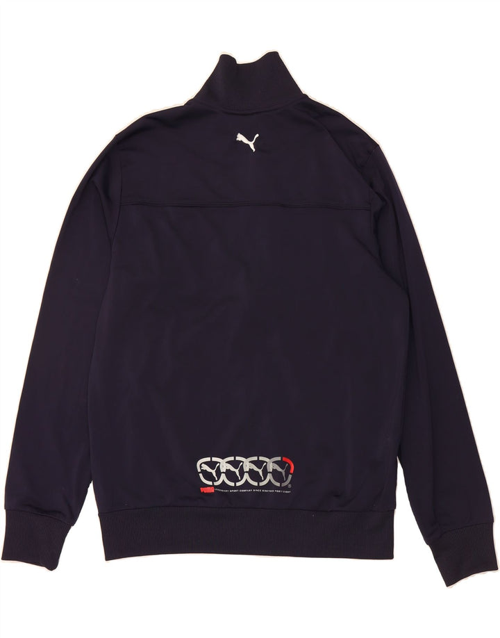 PUMA Mens Graphic Tracksuit Top Jacket Large Navy Blue Polyester Vintage Puma and Second-Hand Puma from Messina Hembry 