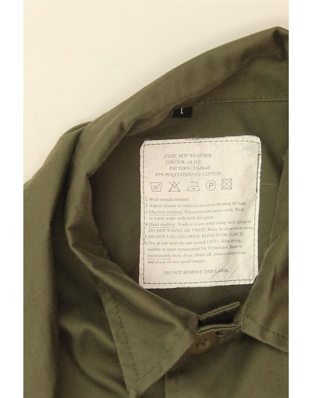 Giacca utilitaria vintage da uomo UK 40 grande poliestere kaki