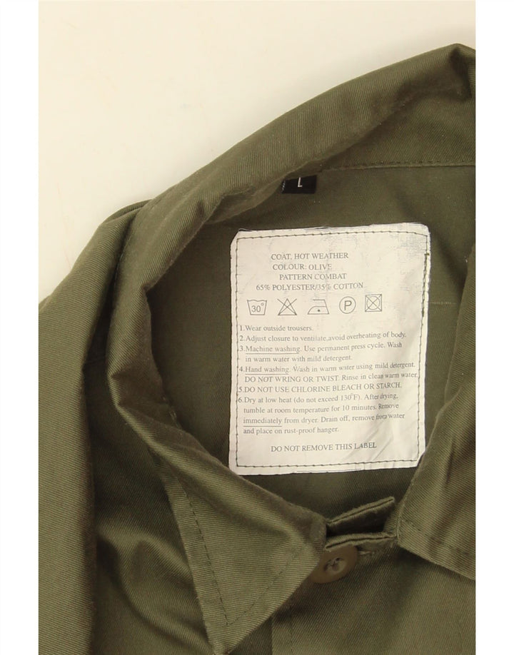 Giacca utilitaria vintage da uomo UK 40 grande poliestere kaki