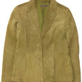 Giacca blazer in pelle scamosciata a 2 bottoni da donna Liz Claiborne US 6 in pelle verde medio