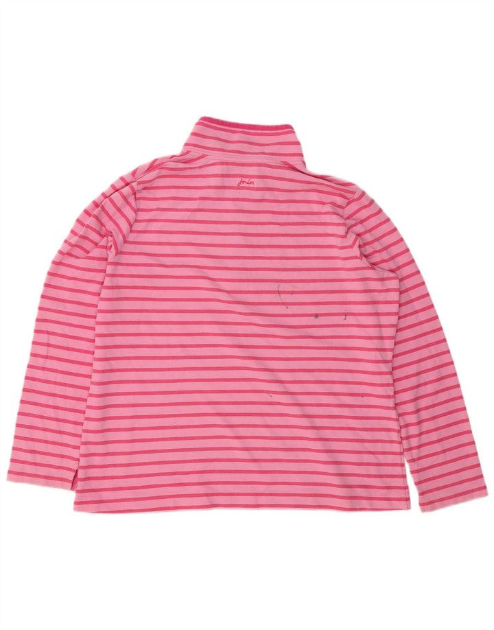 Joules Felpa da donna oversize con collo con zip, maglione UK 18 XL a righe rosa