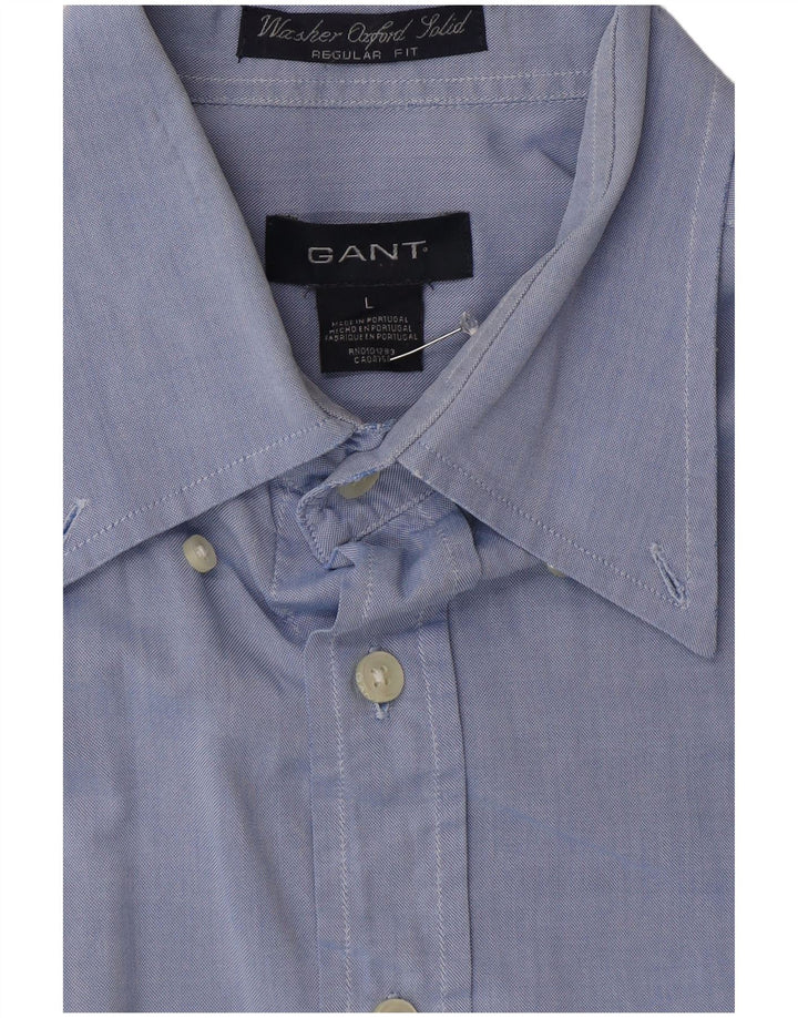 GANT Camicia Regular Fit da Uomo Large in Cotone Blu
