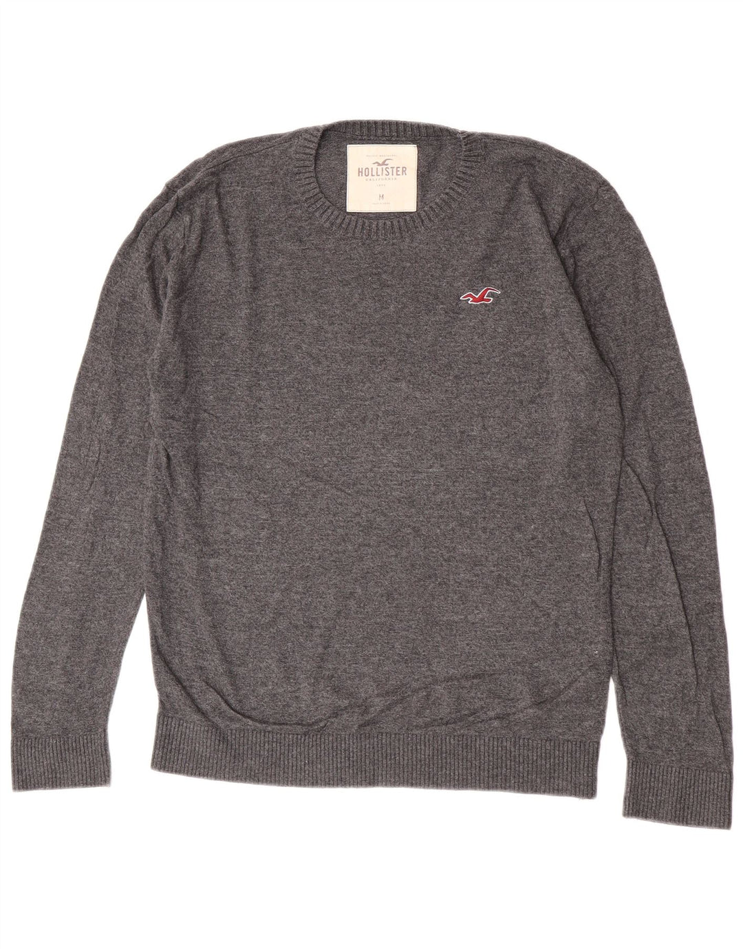 Maglione Hollister da uomo girocollo in cotone grigio medio