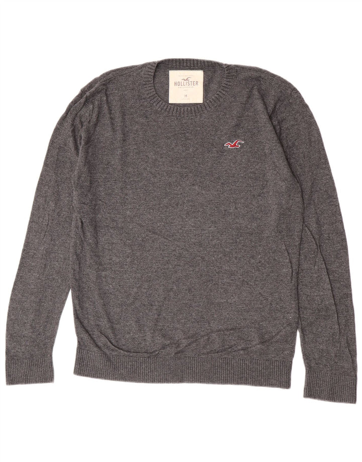 Maglione Hollister da uomo girocollo in cotone grigio medio