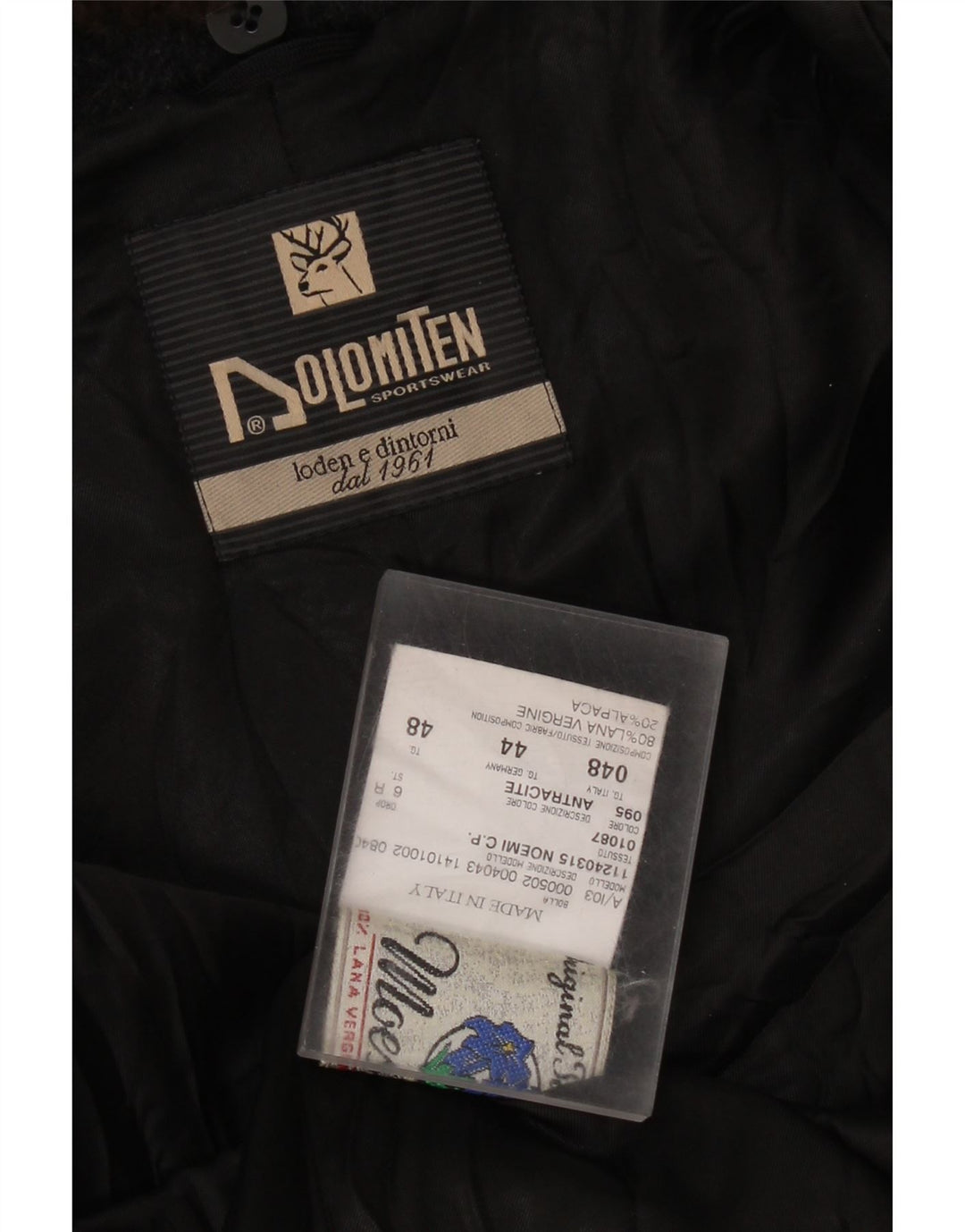 Cappotto Doppiopetto Donna Dolomiten IT 48 XL Grigio Lana Vergine