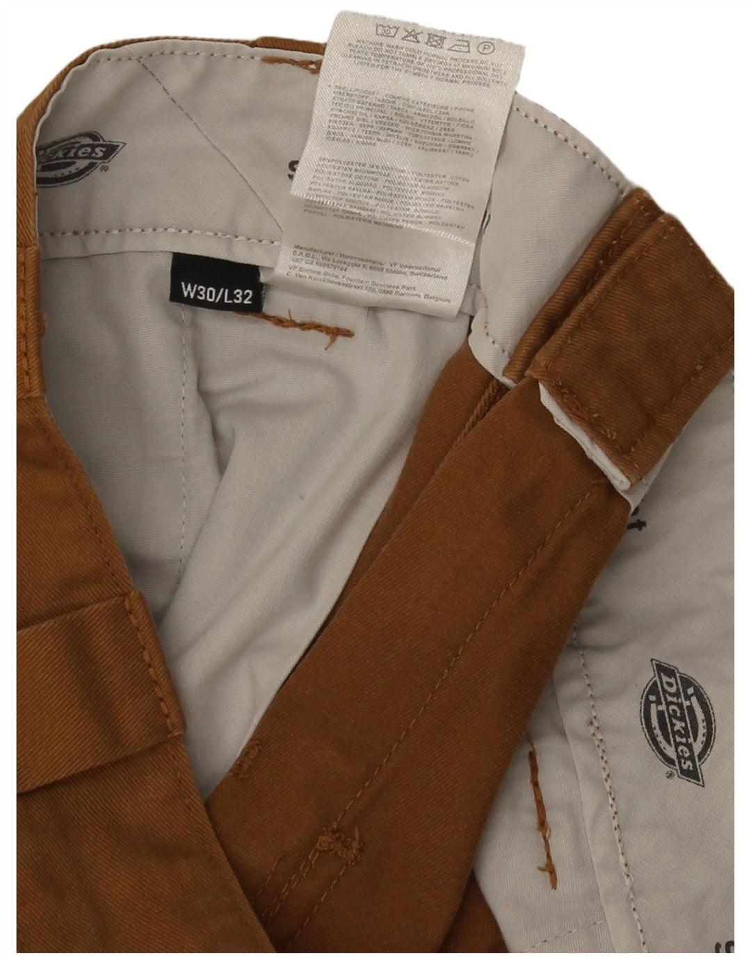 Pantaloni chino dritti slim da uomo Dickies W30 L32 poliestere marrone