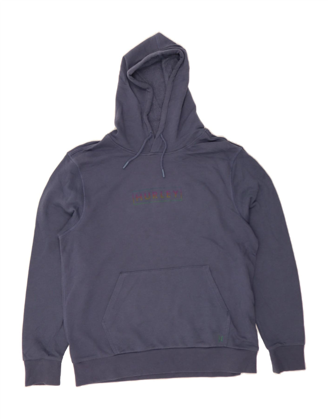 HURLEY Mens Graphic Hoodie Jumper Large Navy Blue Vintage Hurley and Second-Hand Hurley from Messina Hembry 