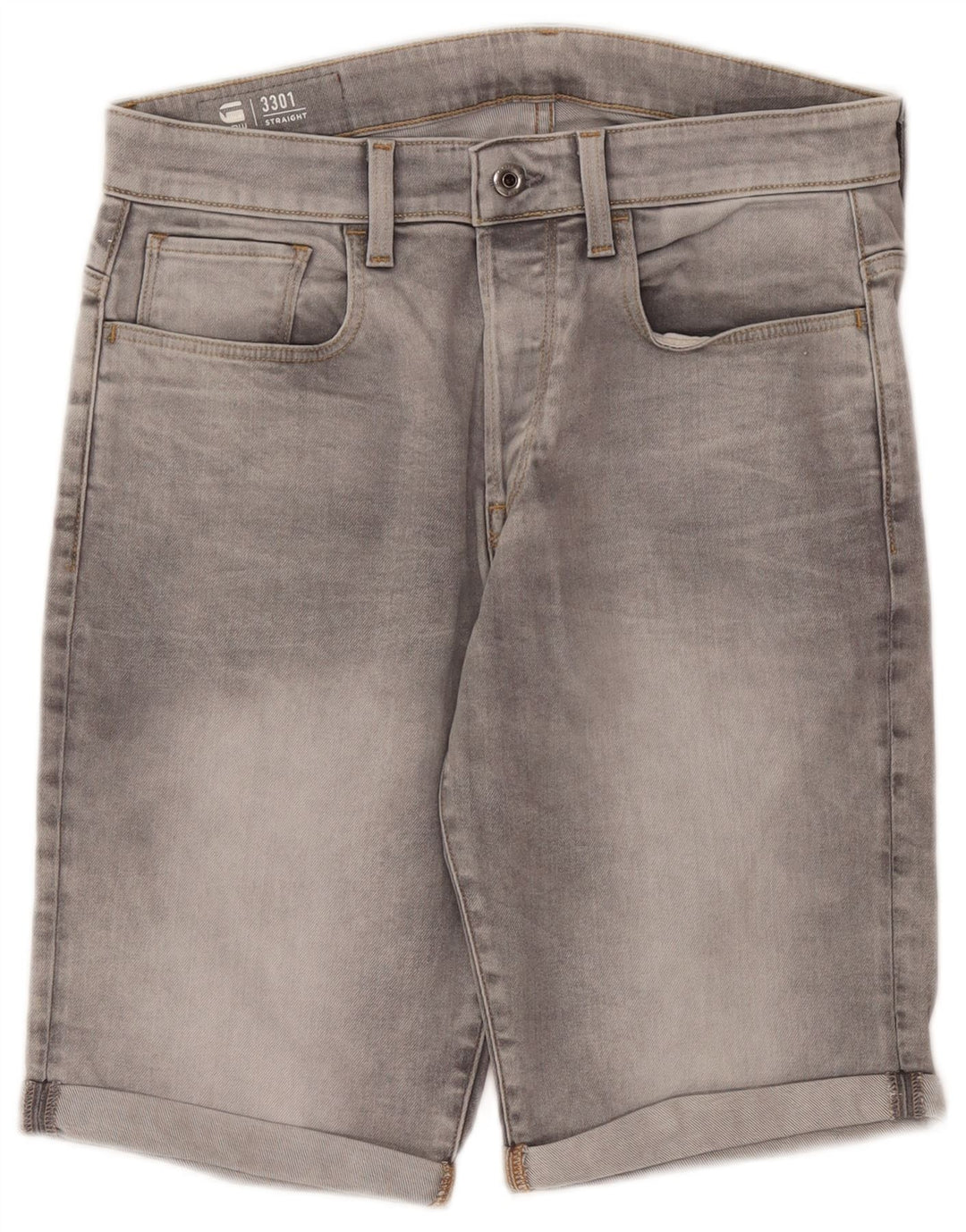 Pantaloncini di jeans G-Star da uomo 3301 W31 Cotone grigio medio