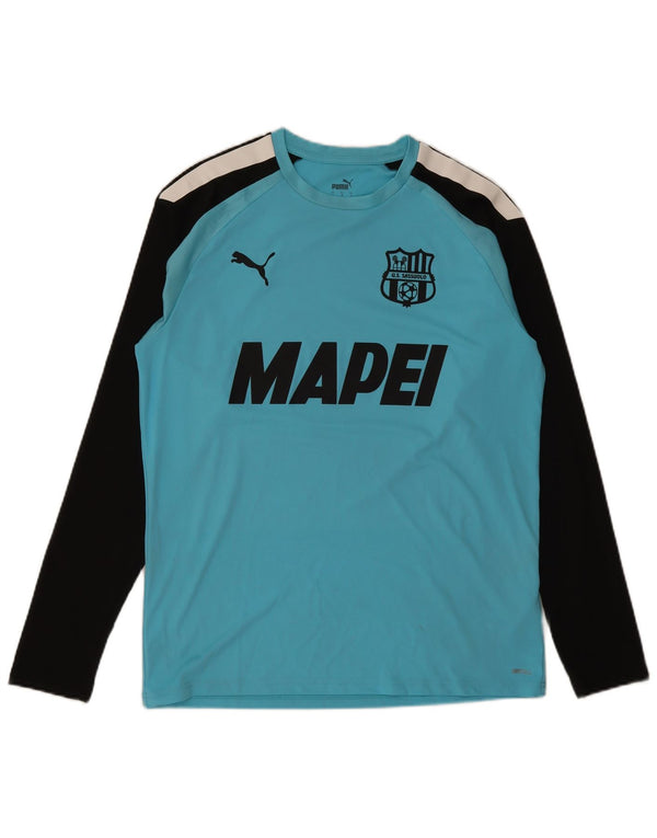 Puma Uomo U.S. Sassuolo Calcio Graphic Top Manica Lunga Grande Blu