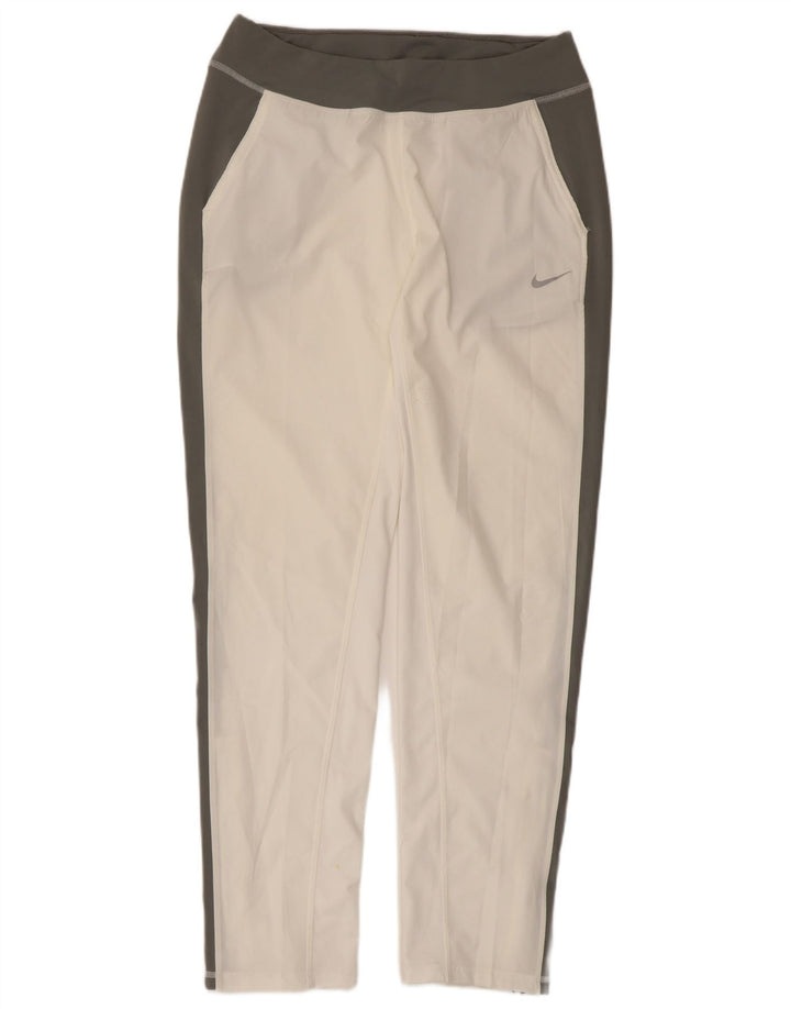 Pantaloni da tuta Nike Dri Fit da donna UK 14 Medium White Colourblock
