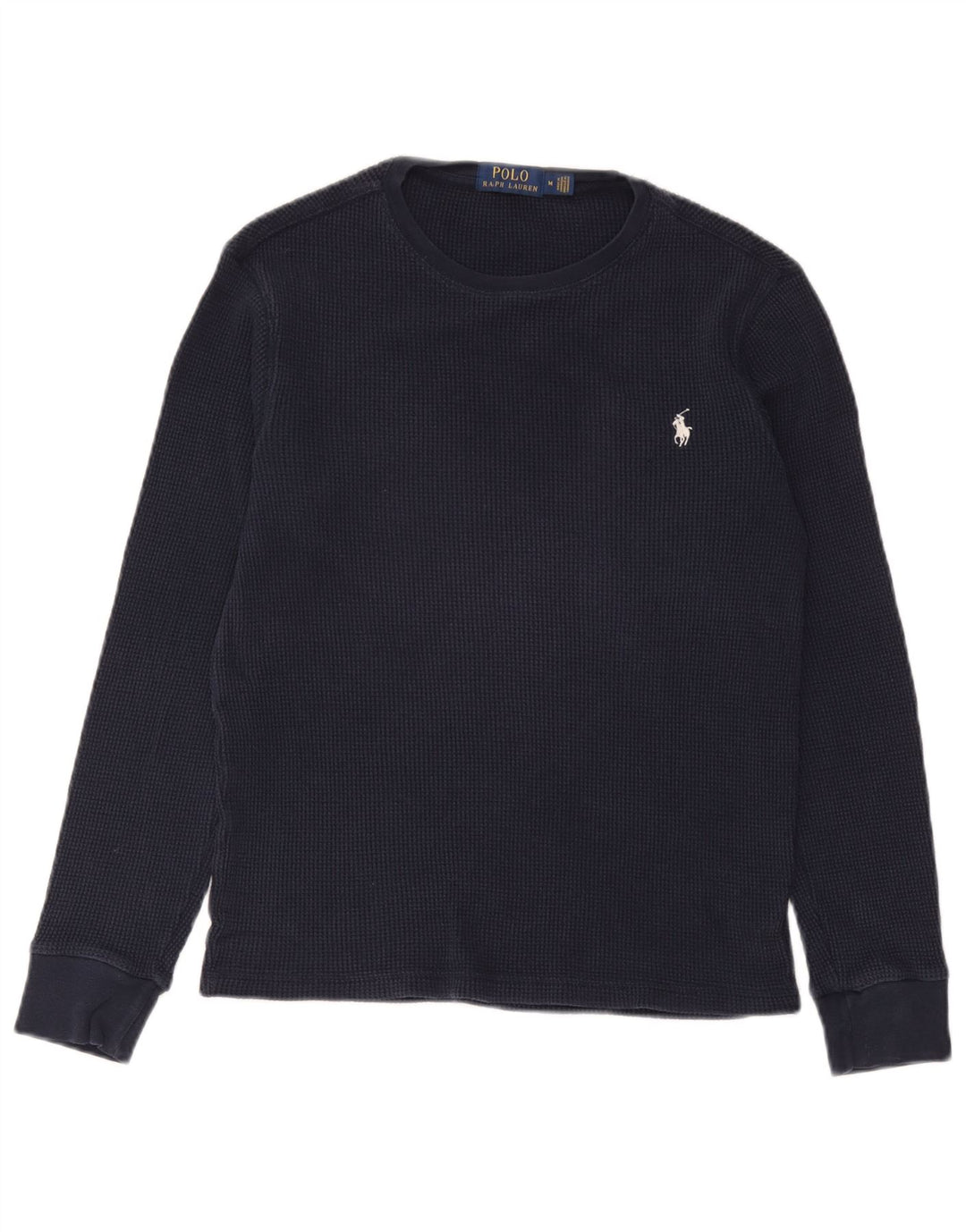 Polo Ralph Lauren Top da uomo a maniche lunghe in cotone blu navy medio