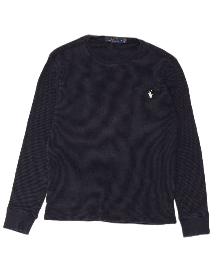 Polo Ralph Lauren Top da uomo a maniche lunghe in cotone blu navy medio