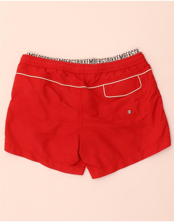 Pantaloncini da bagno grafici da uomo di Bikkembergs rosso medio in poliammide