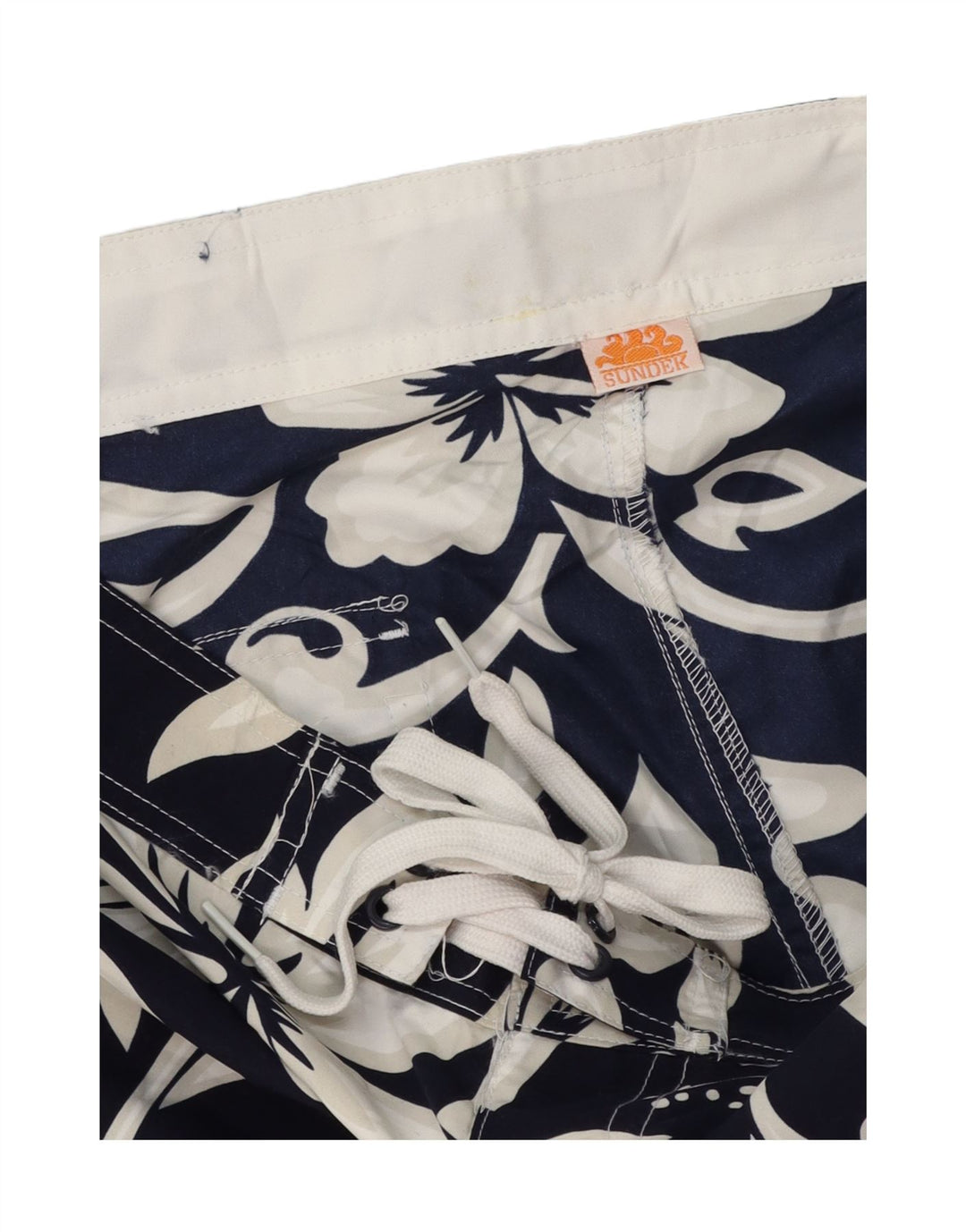SUNDEK Mens Swimming Shorts Large Navy Blue Floral Vintage Sundek and Second-Hand Sundek from Messina Hembry 