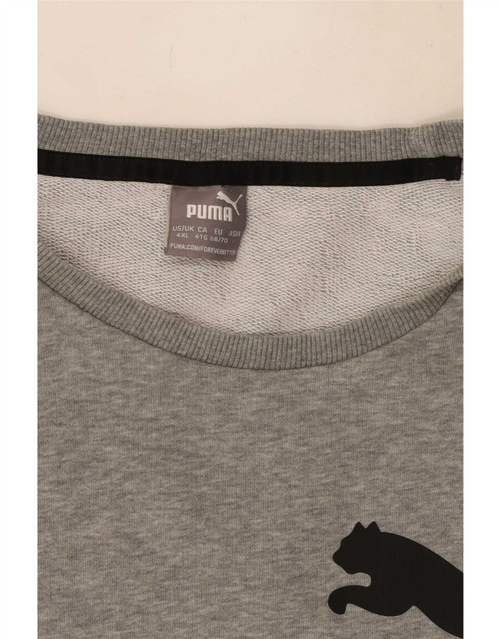 Felpa grafica da uomo Puma Maglione 4XL Cotone chiazzato grigio