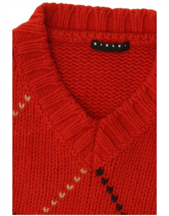 Canotta da donna Sisley UK 16 grande rossa a rombi/diamante