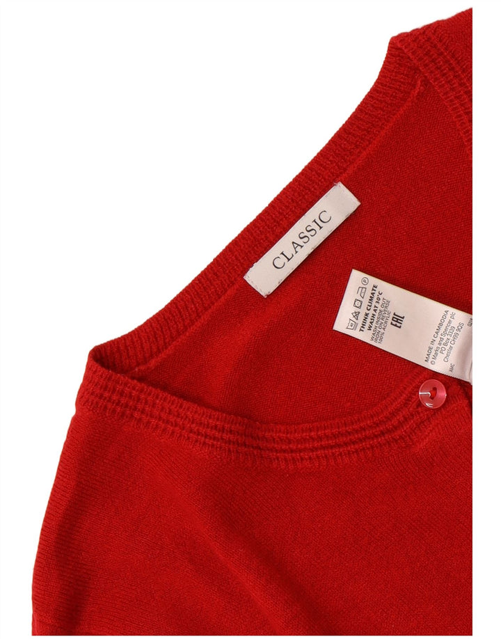 Maglione cardigan vestibilità classica da donna Marks & Spencer UK 12 rosso medio
