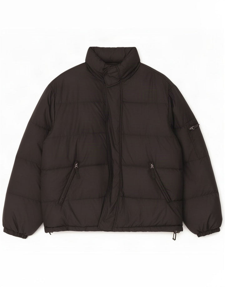 Giacca imbottita da uomo vintage IT 50 XL Nera Poliammide