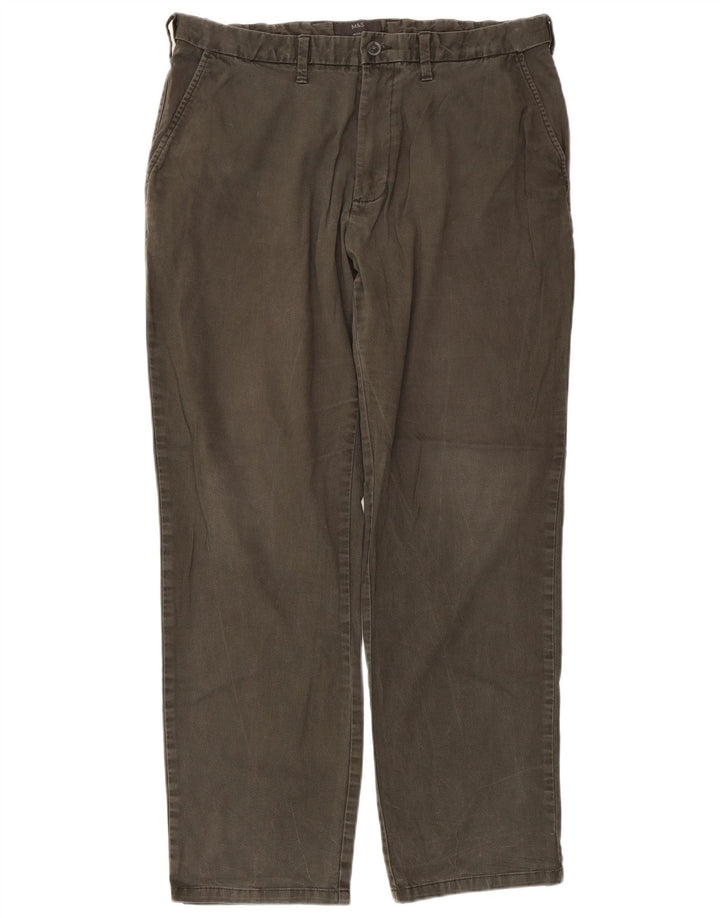 Pantaloni chino vestibilità regolare da donna Marks & Spencer W36 L30 cotone kaki