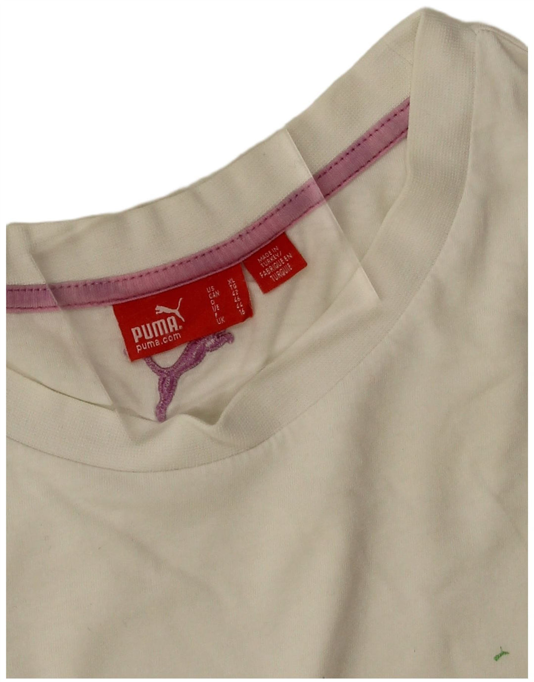 Puma T-shirt grafica da donna Top UK 16 Large Bianco sporco