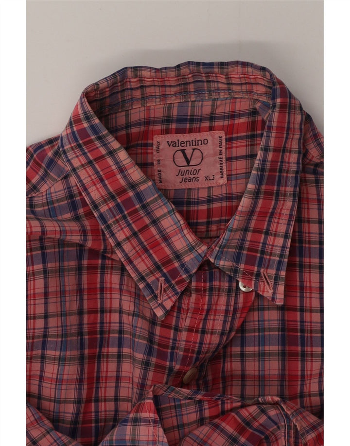 Camicia Valentino Bambino 15-16 Anni XL Cotone Rosa Check