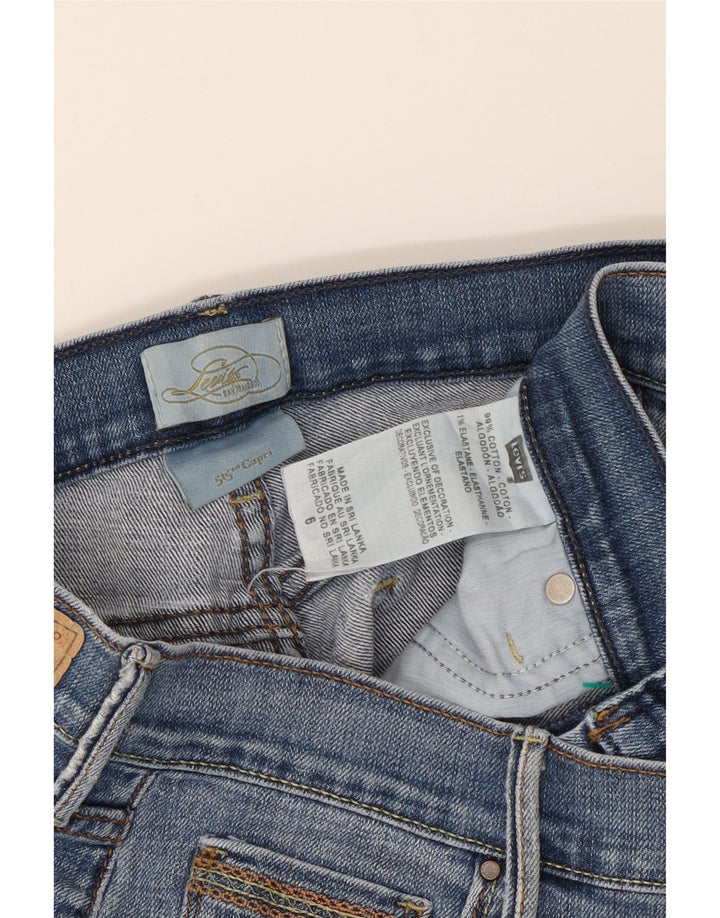 LEVI'S Womens 515 High Rise Capri Jeans US 6 Medium W30 L19 Blue Cotton Vintage Levi's and Second-Hand Levi's from Messina Hembry 