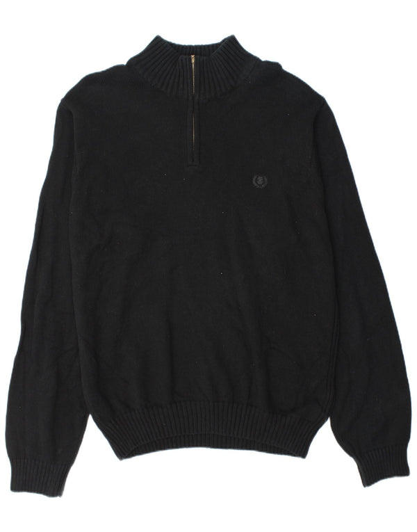 Maglione da uomo con zip e collo Izod XL in cotone nero