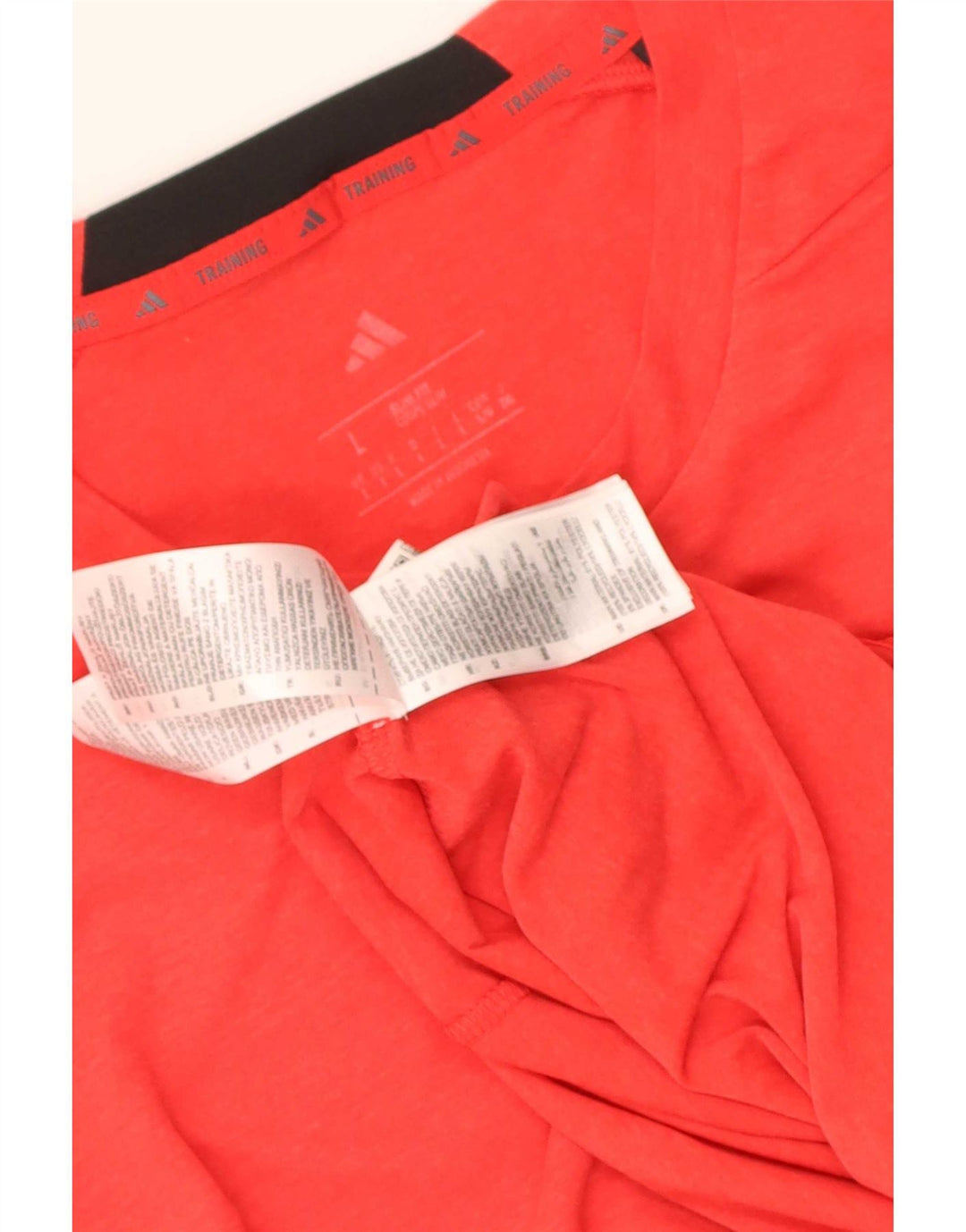 Adidas Uomo Slim Fit T-shirt Top Large Rosso Poliestere