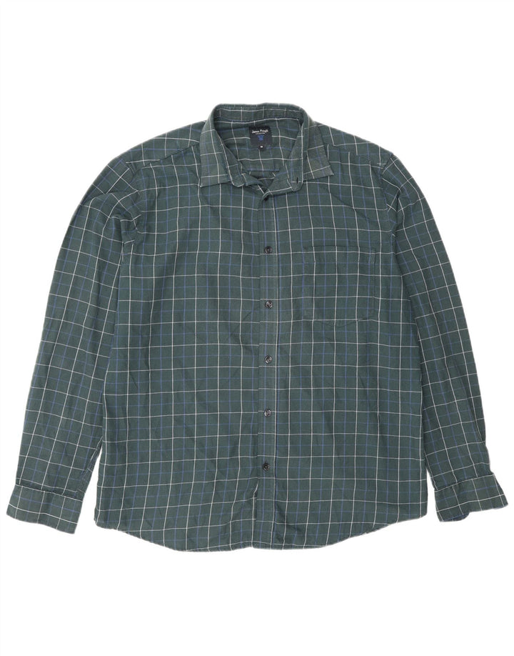 Camicia da uomo in flanella James Pringle Poliestere a quadri verde medio