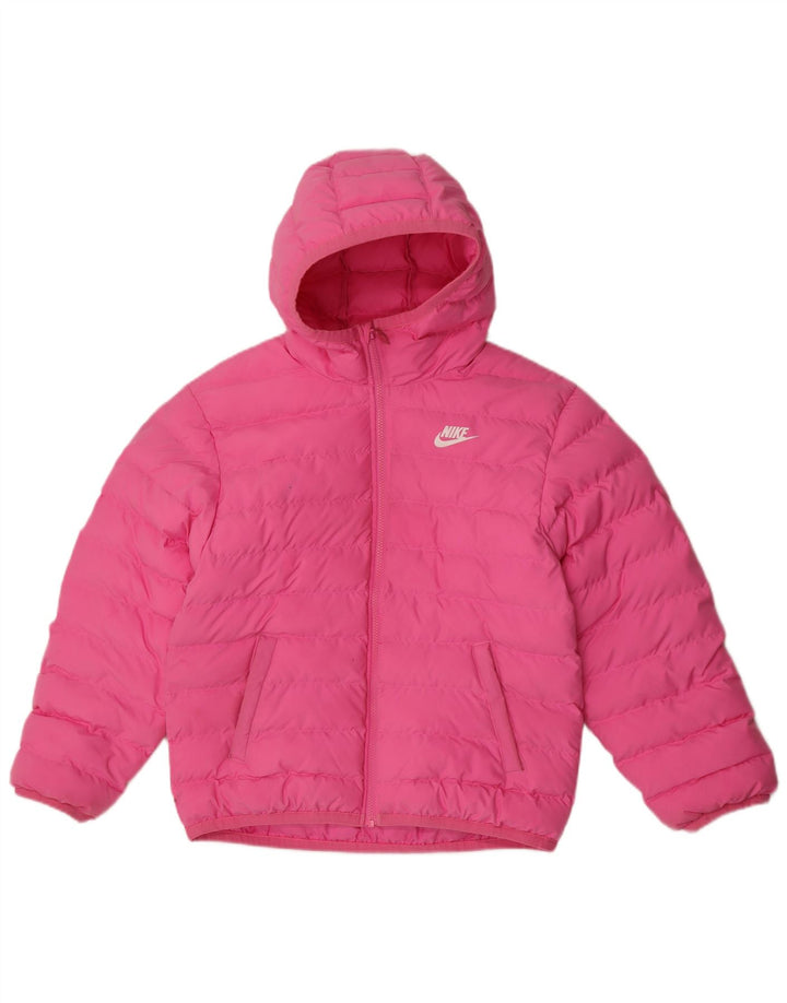Giacca imbottita con cappuccio Nike da ragazzo 12-13 anni Large Rosa in poliestere